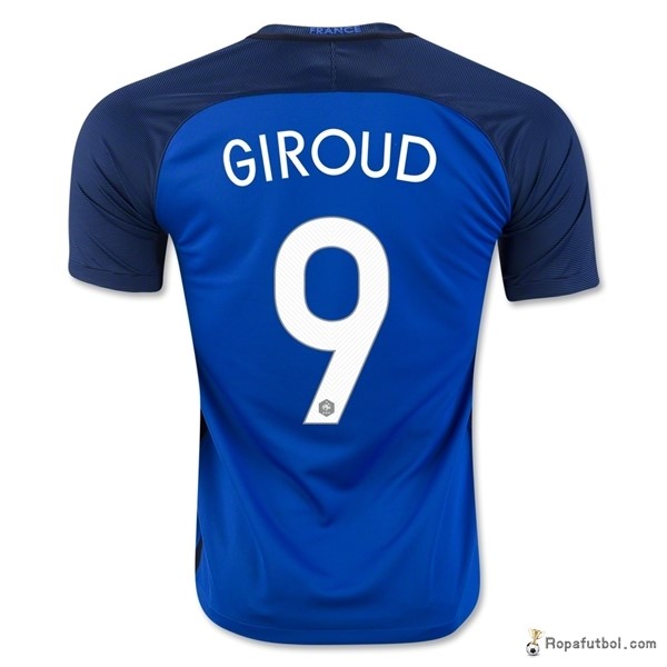 Camiseta Francia Replica Primera Ropa Giroud 2016 Azul